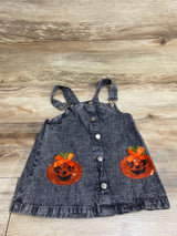 Pumpkin Print Demin Overalls Black sz 2T