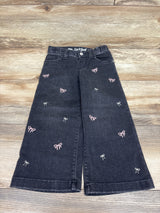 Cat & Jack Embroidered Bow Wide Leg Jeans Black sz 4T