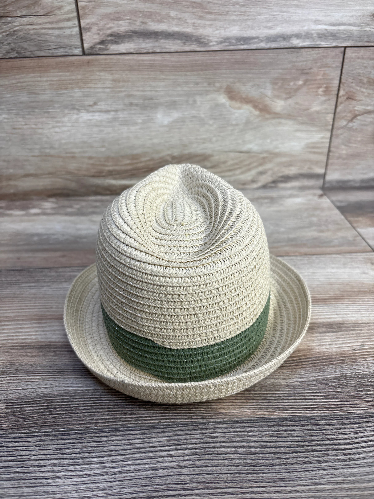 Green Stripe Paper Straw Hat