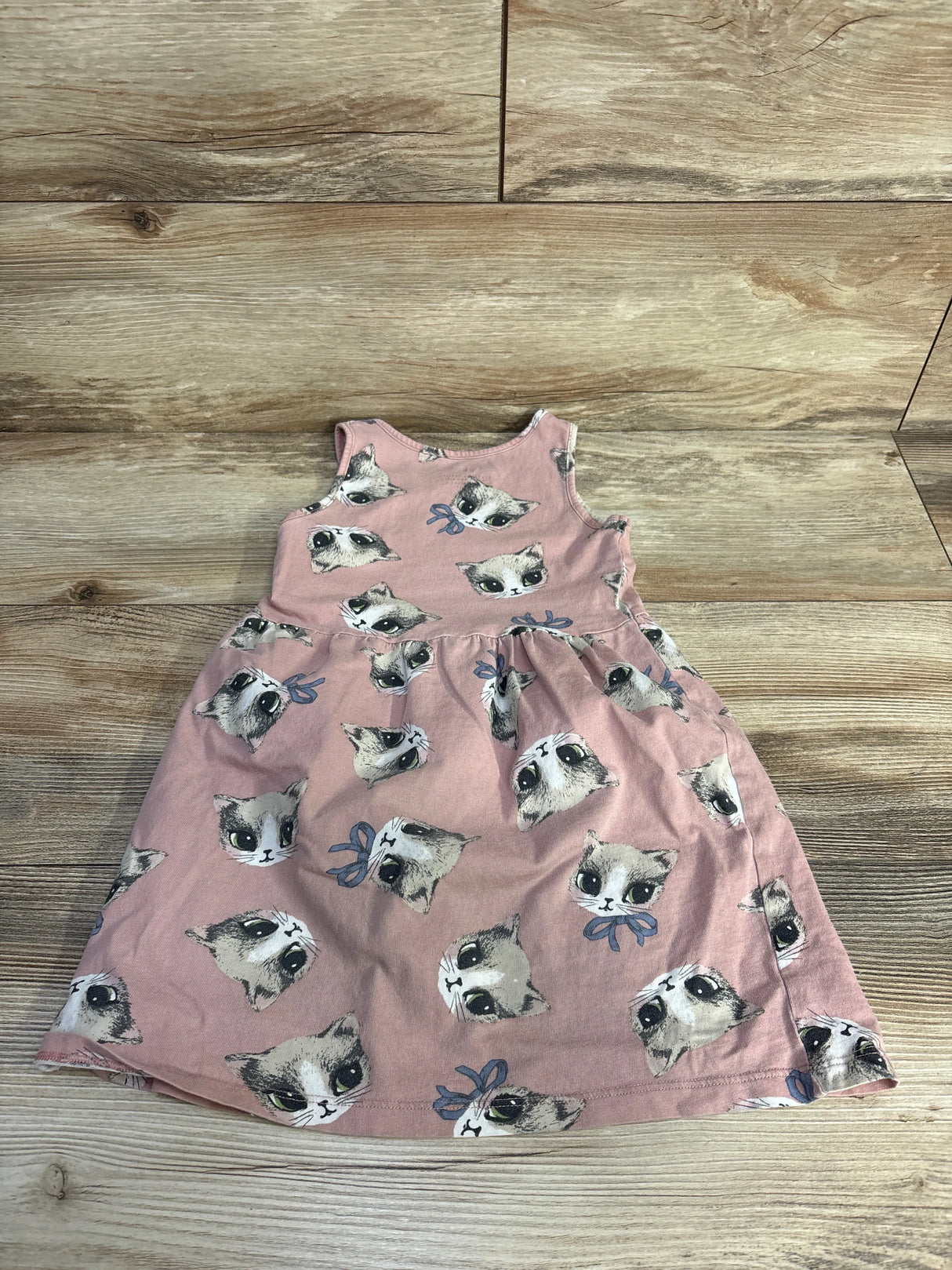 H&M Cat Print Tank Dress Pink sz 3-4T