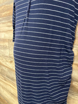 Isabel Maternity 1/4 Sleeve Striped Dress Navy sz Large