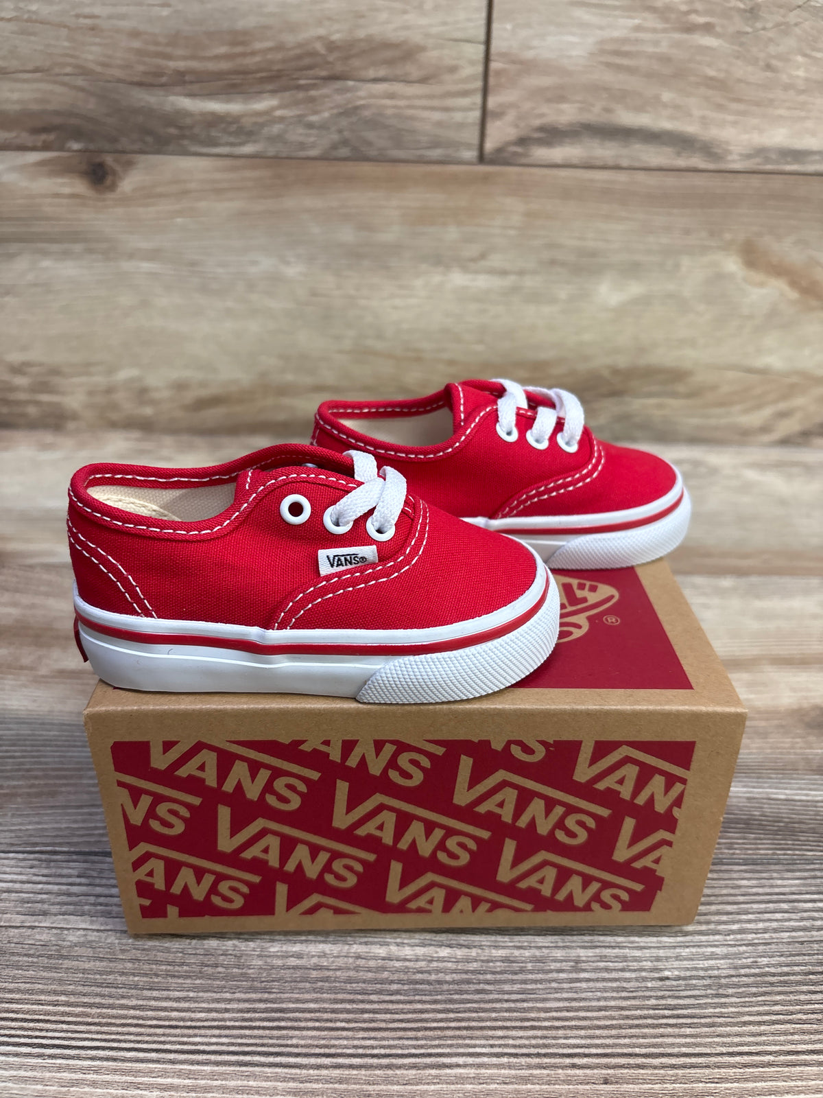 NEW Vans Authentic Lace-Up Sneakers Red sz 3.5c