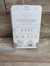 NEW Apple + Ivy 2pk Swaddle Blankets 30x40''