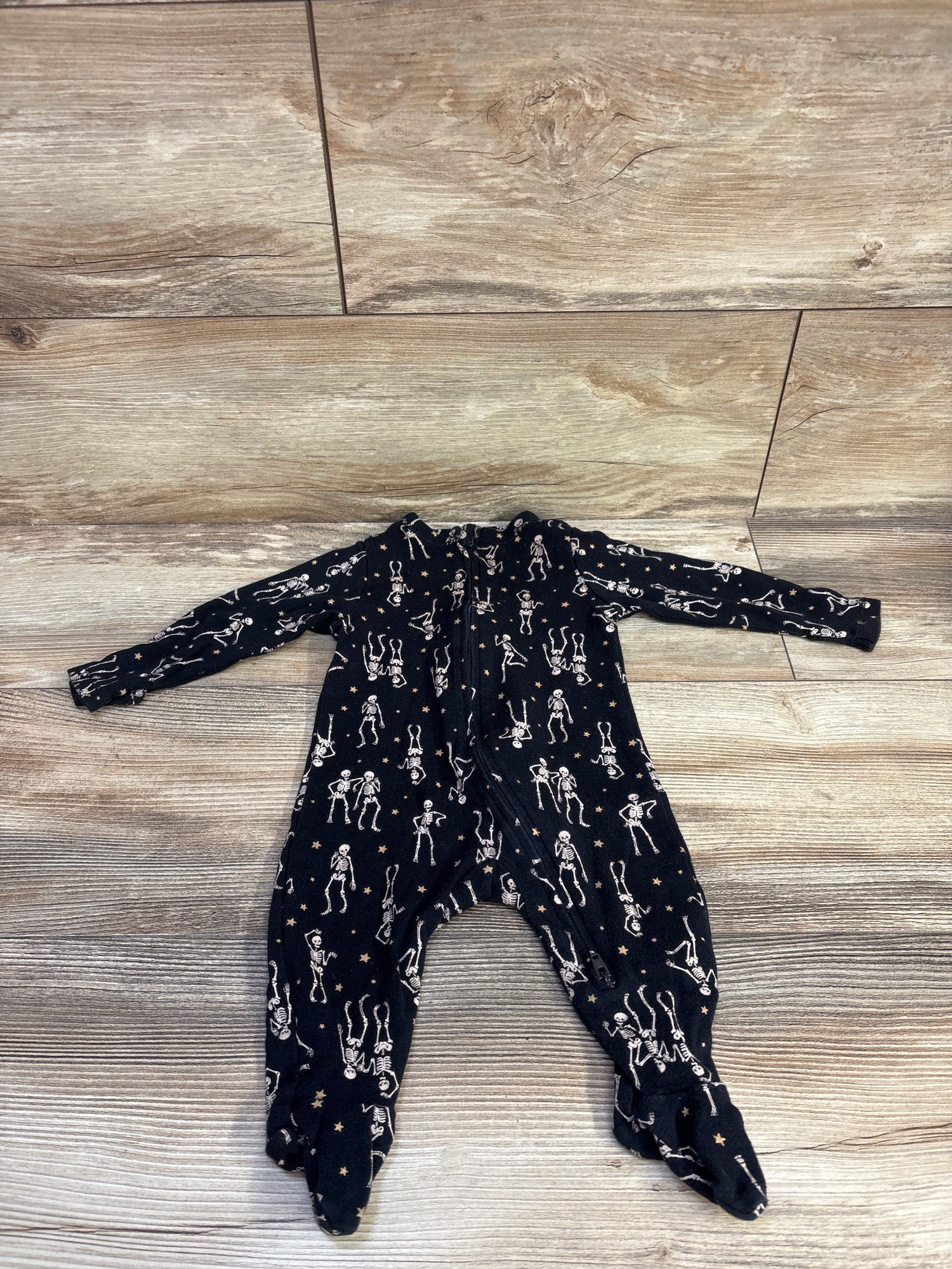 Old Navy Dancing Skeleton Sleeper Black sz 3-6m