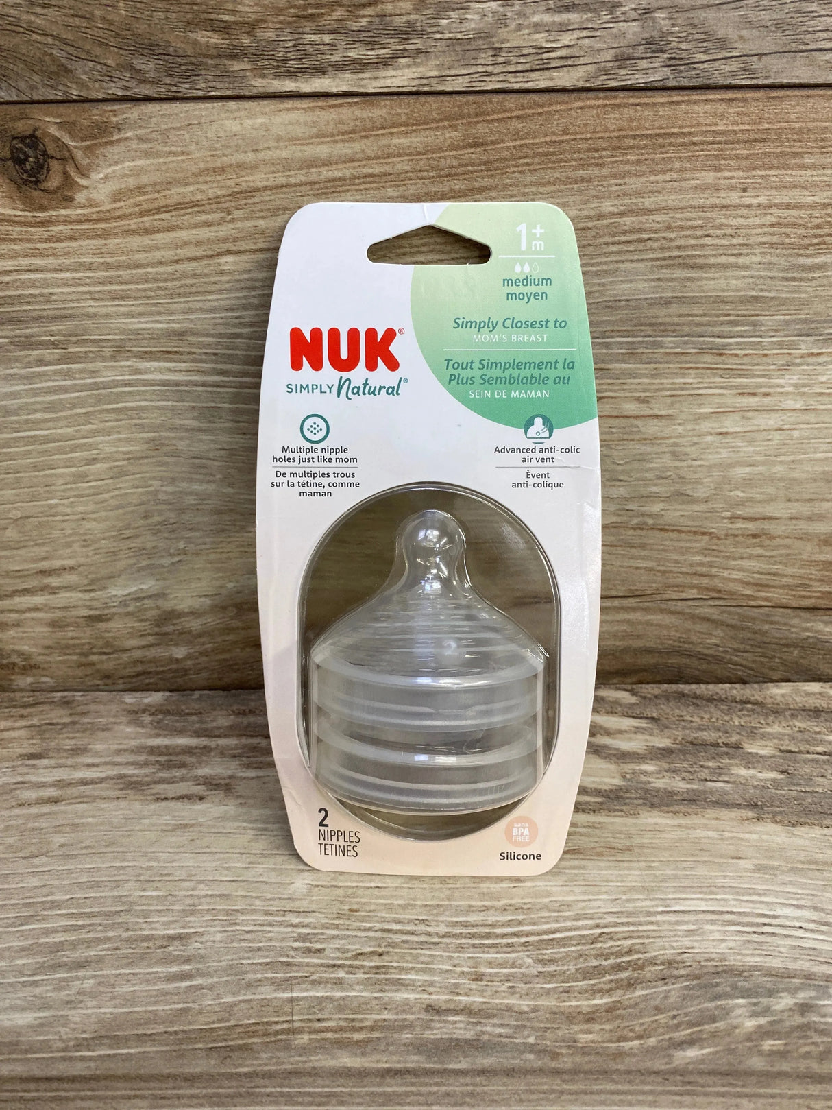 NEW NUK Simply Natural Baby Bottle Nipples, Medium Flow