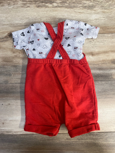 Disney Baby Mickey Mouse French Terry Short Overalls T-Shirt Set sz 12m - Me n Mommy To Be