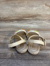 Haulte Hippie Floral Embroidered Sandals Tan sz 7c