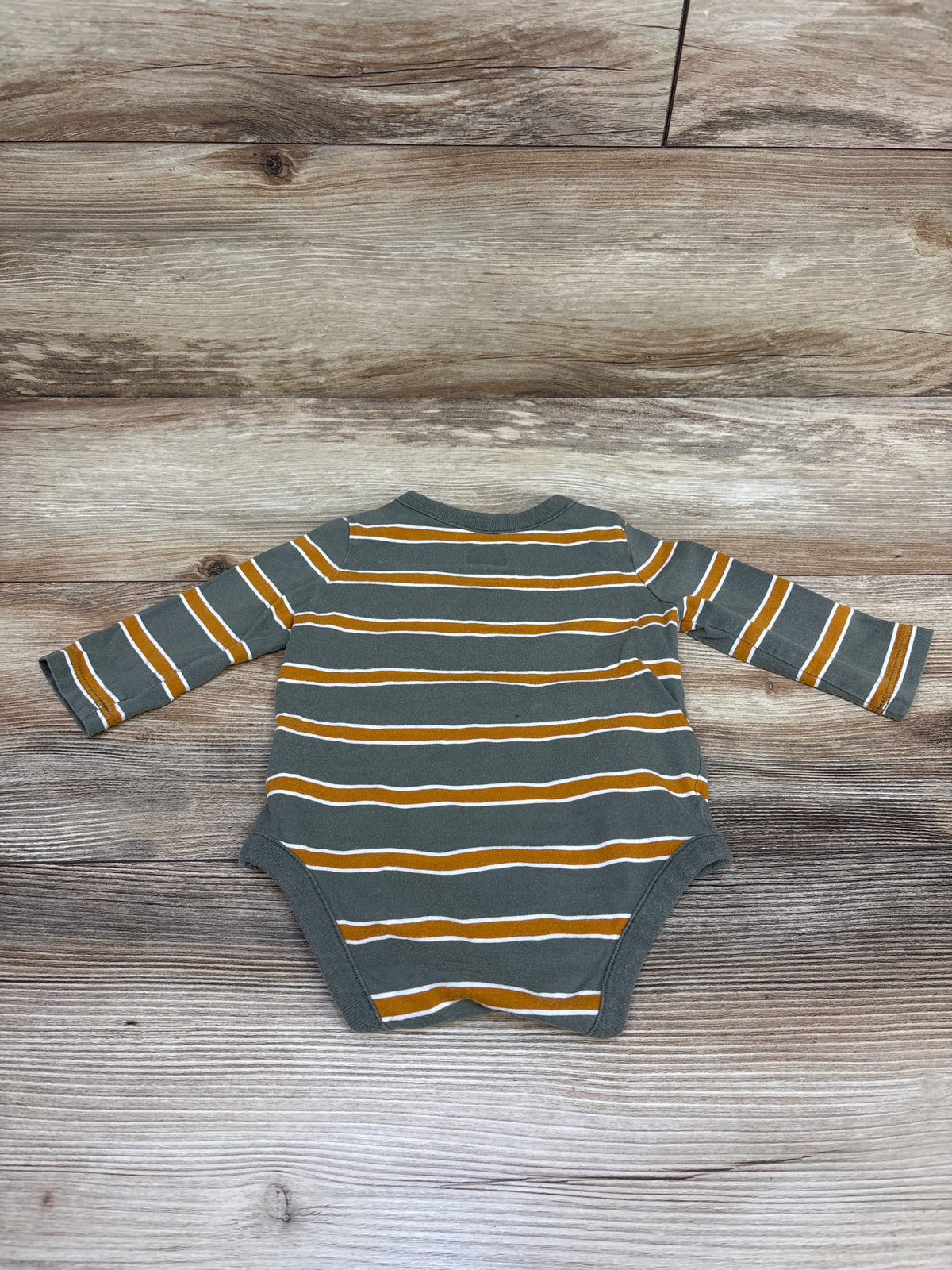 Baby Gap Striped Long Sleeve Pocket Bodysuit Green sz 3-6m