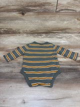 Baby Gap Striped Long Sleeve Pocket Bodysuit Green sz 3-6m