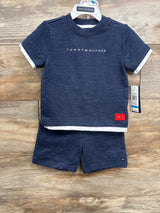 NEW Tommy Hilfiger 2pc Shirt & Shorts Set Navy sz 24m