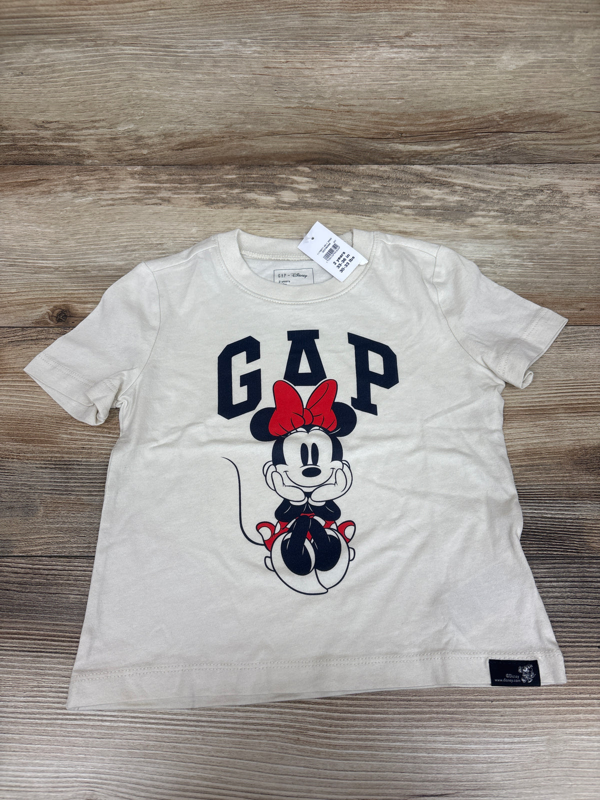 NEW Baby Gap x Disney Minnie Logo Shirt Ivory sz 2T