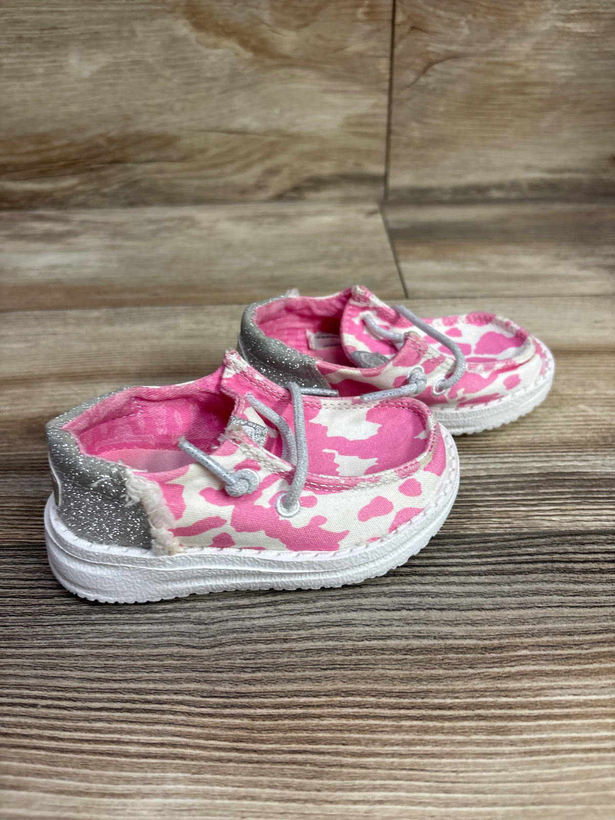 Hey Dude Wendy Funk Cowgirl Bling Slip On Pink Sneakers sz 5.5c