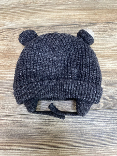 Baby Gap Charcoal Heather Grey Sherpa-Lined Bear Beanie sz 3-6m