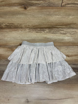 Cat & Jack Metallic Layered Skirt Silver sz 3T