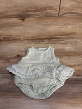 RZ by Rachel Zoe Eyelet Gauze Bodysuit Dress Green sz 6/9m
