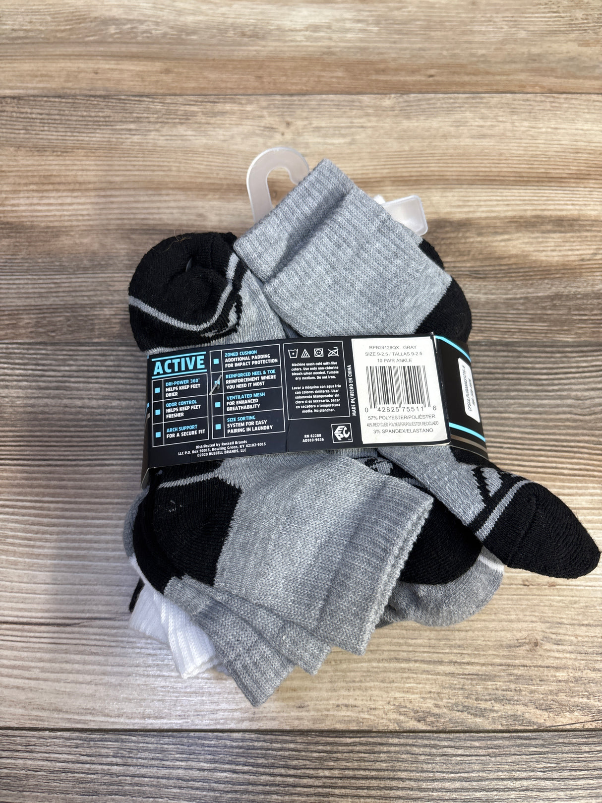 NEW Russel Performance Boys' Ankle Socks sz 9c-2Y 10pk