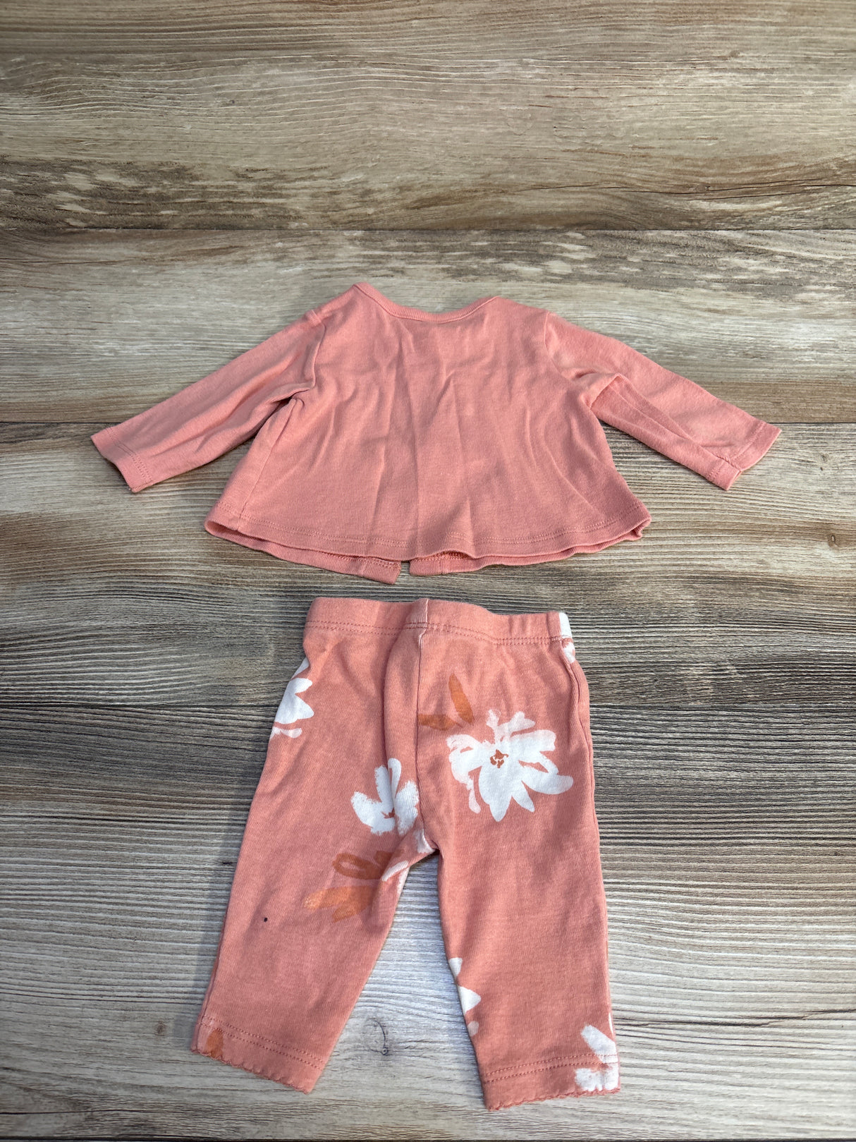 Carter's Floral Button Up Shirt & Leggings Set Pink sz Newborn