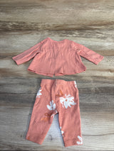 Carter's Floral Button Up Shirt & Leggings Set Pink sz Newborn