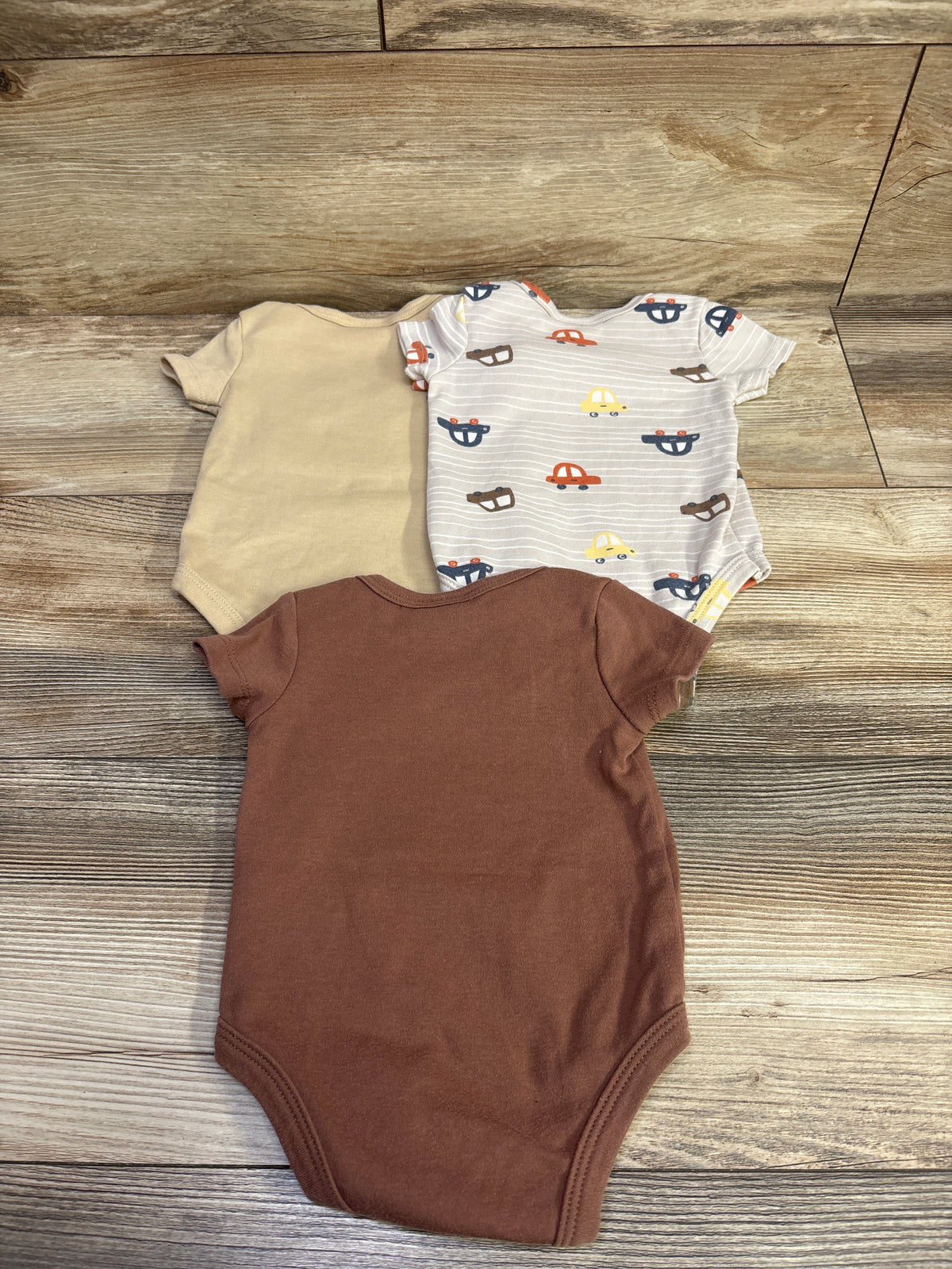 Little Chickadees 3pk Bodysuit Set Tan sz 3/6m
