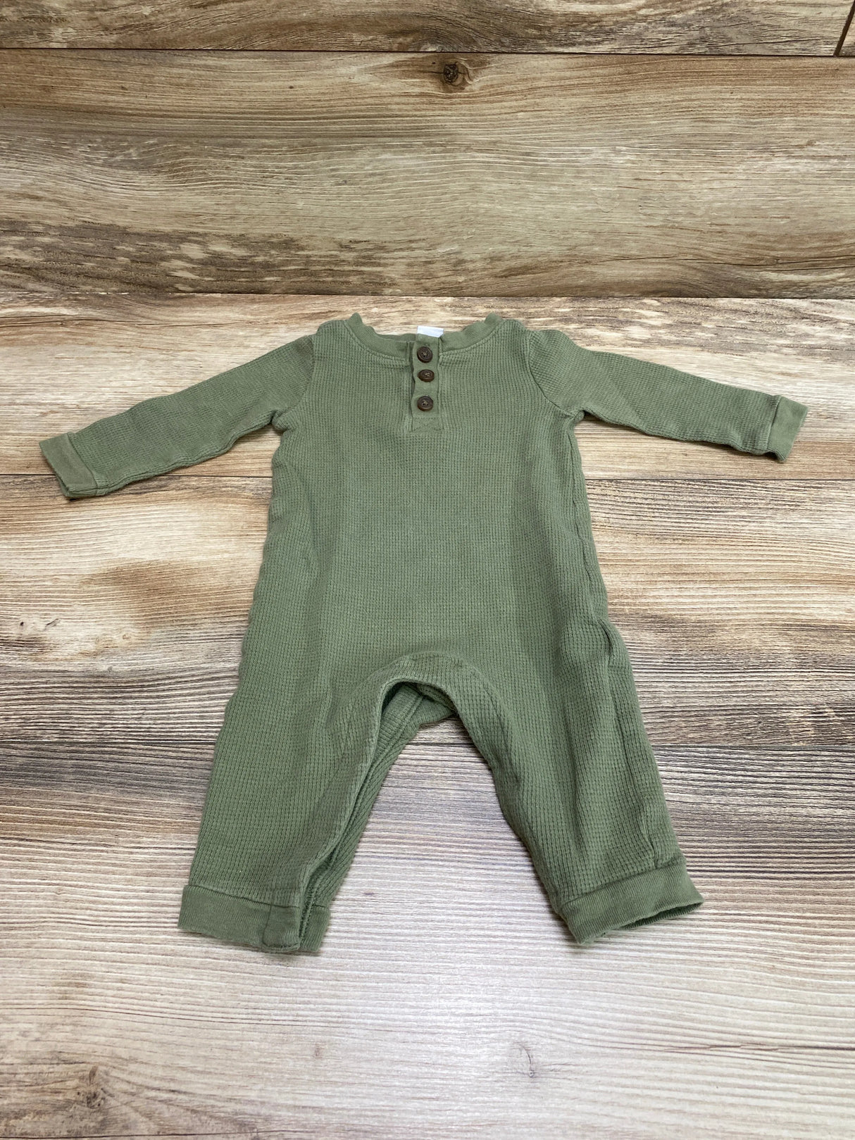 Old Navy Thermal Henley Coverall Green sz 3-6m