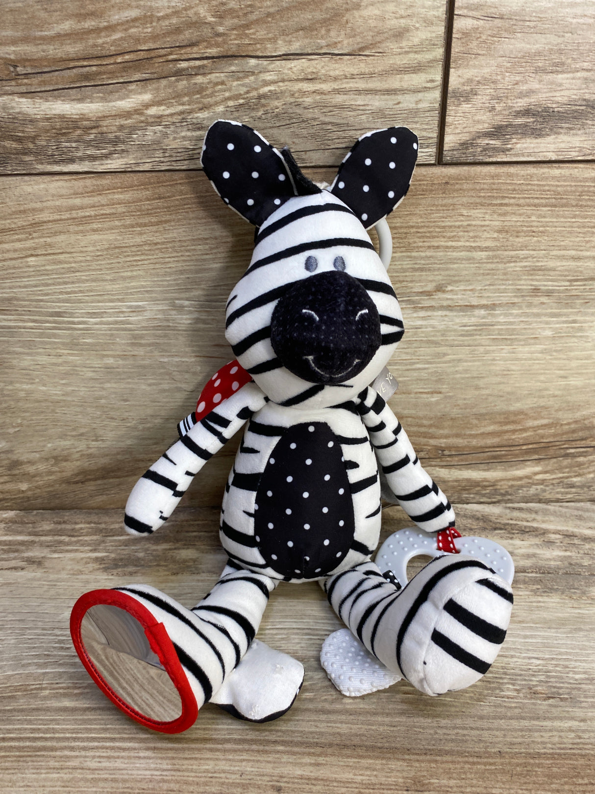 Demdaco Zebra Plush Stroller Toy