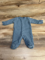 Badgley Mischka Quilted Sleeper Blue sz 6-9m - Me n Mommy To Be