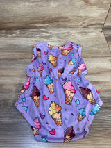 Ice Cream Print Tank Bodysuit Purple sz 3-6m