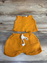 2pc Tank Top & Shorts Orange sz 9-12m - Me n Mommy To Be