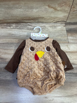 NEW Baby Starters 4pc Thanksgiving Turkey Romper, Shirt, Hat, & Tights Brown sz 3m