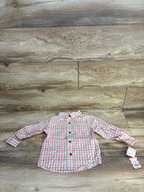 NEW Cat & Jack Plaid Button-Up Shirt Pink sz 3T