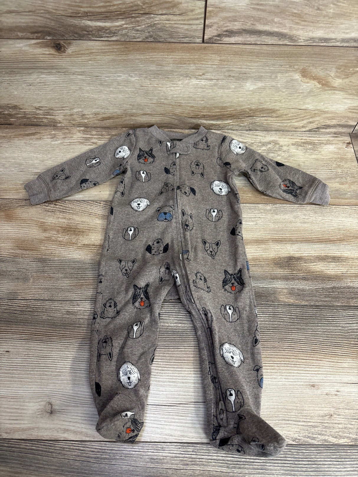 Carter's Ribbed Dog Pajama Set Brown sz 9m