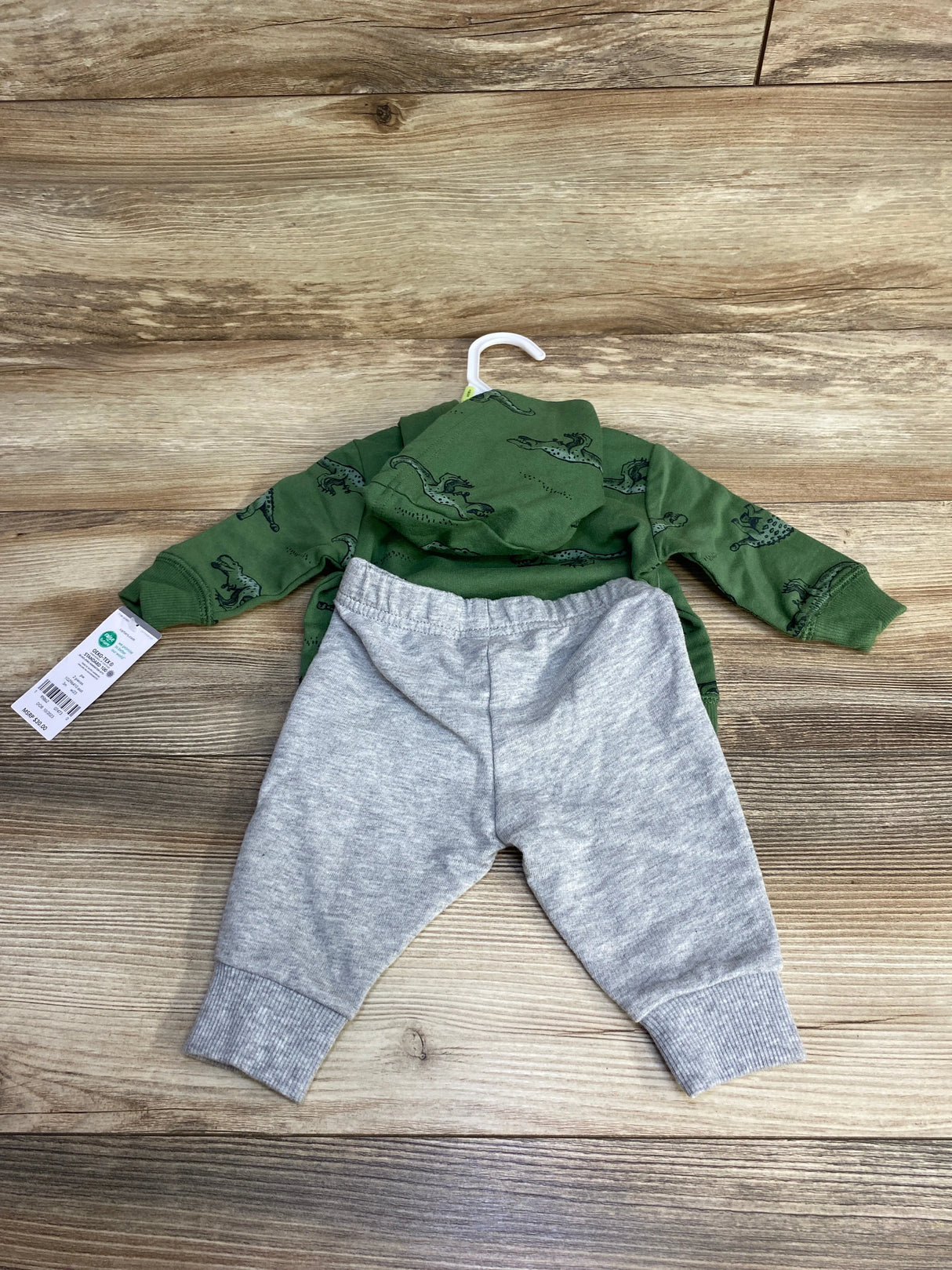 NEW Carter's Dino Hoodie & Joggers Green sz 3m - Me n Mommy To Be