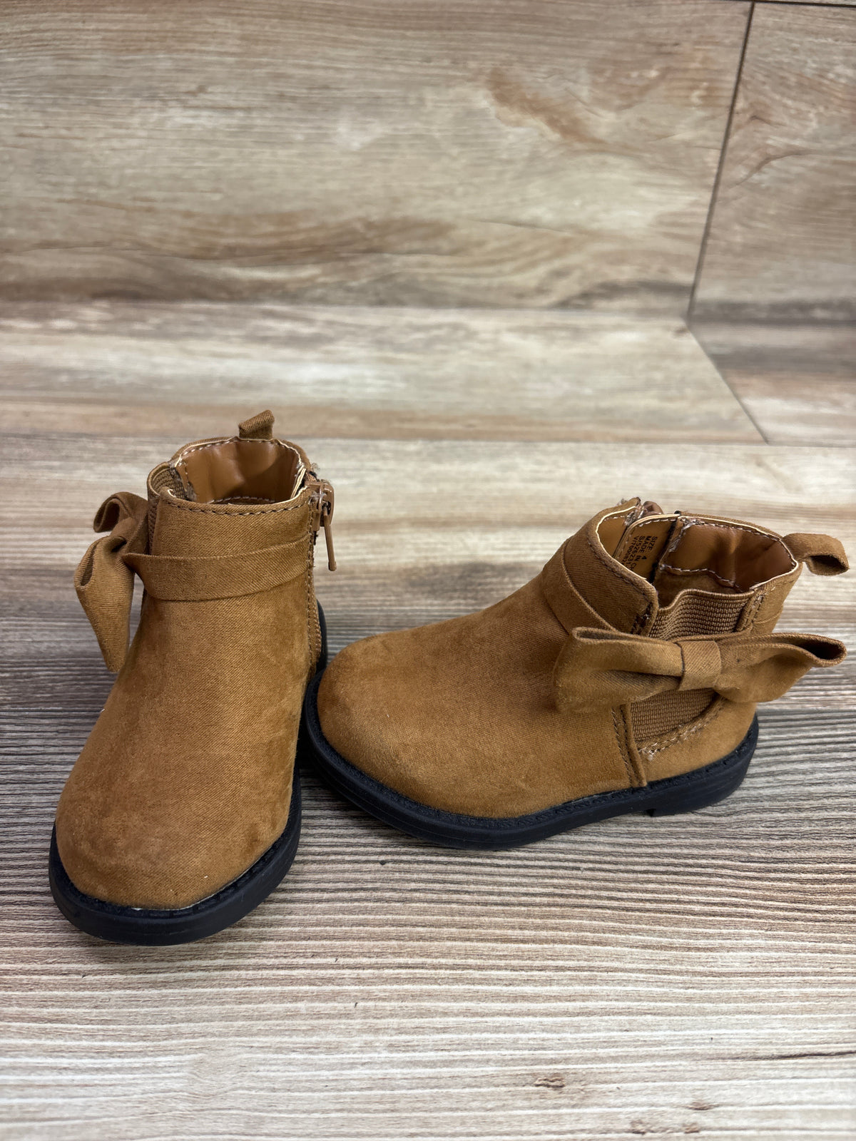 Baby Gap Vegan Suede Bow Ankle Boots Brown sz 4c