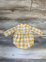 Cat & Jack Gingham Bubble Romper Yellow sz 6-9m