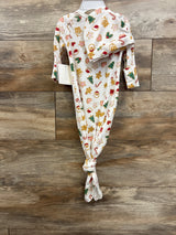 NEW Starting Out 2pc GInger Bread Knotted Sleeper Gown White sz 0-6m