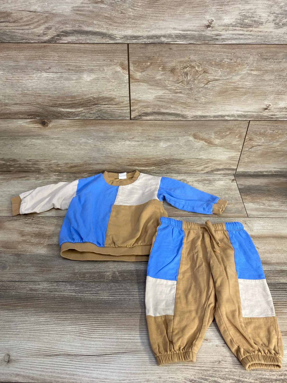 H&M 2pc Color Block Sweatshirt & Joggers sz 9m