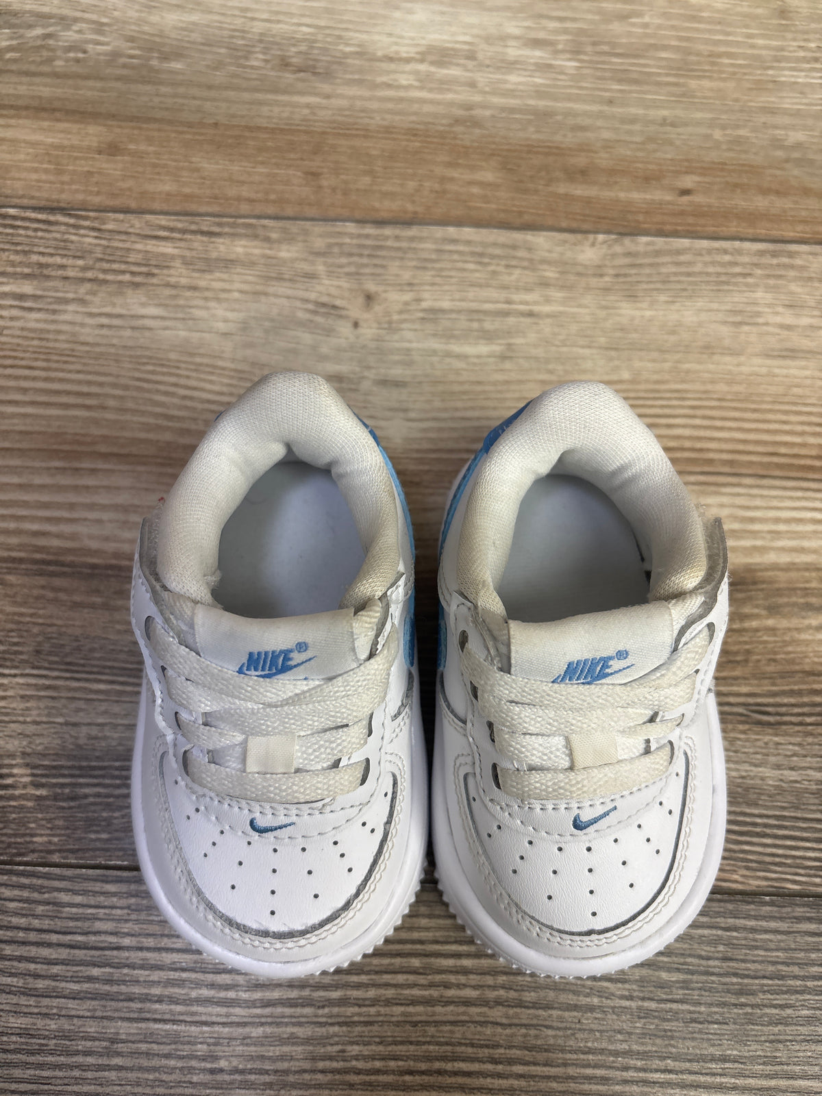 Nike Force 1 Low EasyOn TD 'White Blue Beyond' Sneakers sz 3c