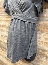 Ekouaer Maternity V-Neck Nursing Shirt Grey sz Medium