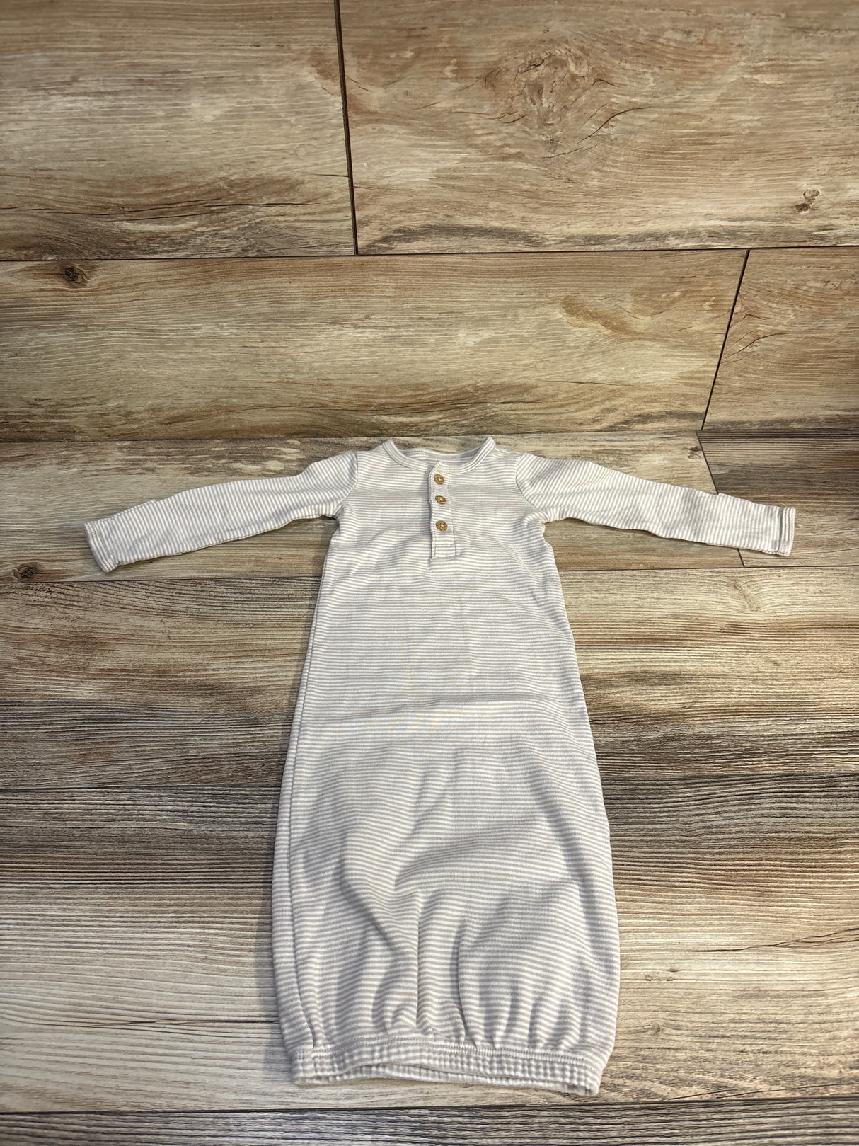 Carter's Striped Henley Sleeper Gown Oatmeal sz 3m