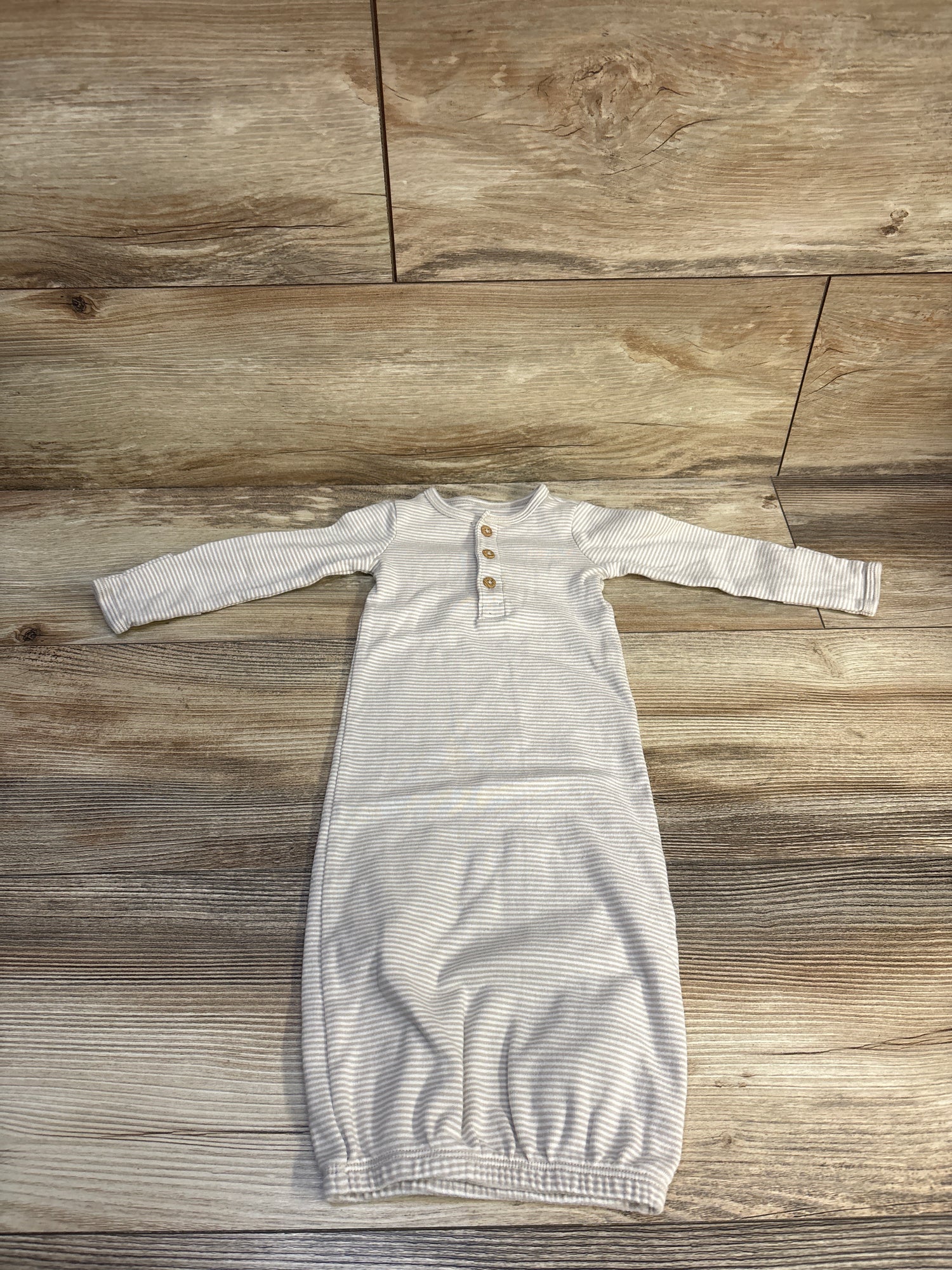 Carter's Striped Henley Sleeper Gown Oatmeal sz 3m