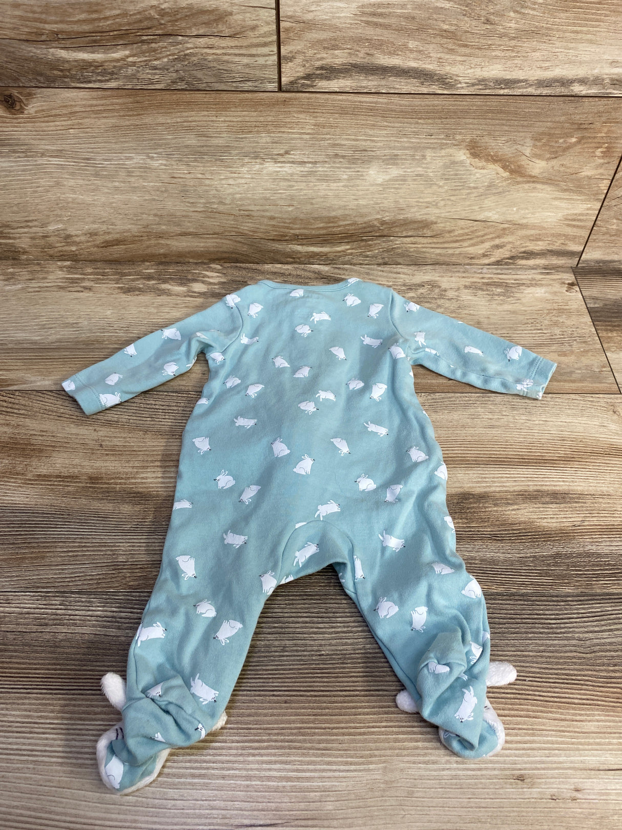 Just One You Bunny Print Sleeper Blue sz 3m