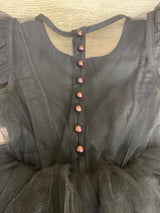 2bunnies Sheer Back Mesh Backless Tulle Girl Dress in Black sz 12m