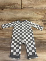 Cat & Jack Checker Print Waffle Knit Coverall Grey sz 3-6m