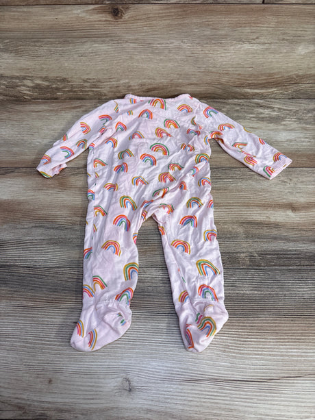 Mudpie Ruffle Rainbow Print Sleeper Pink sz 0-3m - Me n Mommy To Be