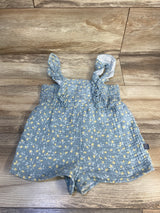 Modern Moments Smock Ruffle Wide Leg Romper Teal sz 2T