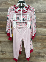 NEW Laura Ashley 4pc Christmas Pajama Set Pink sz 2T