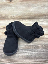 Wonder Nation Faux Fur Lined Bow Boots Black sz 4c