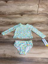 NEW Cat & Jack 2pc Floral Rashguard Set Mint sz 3T