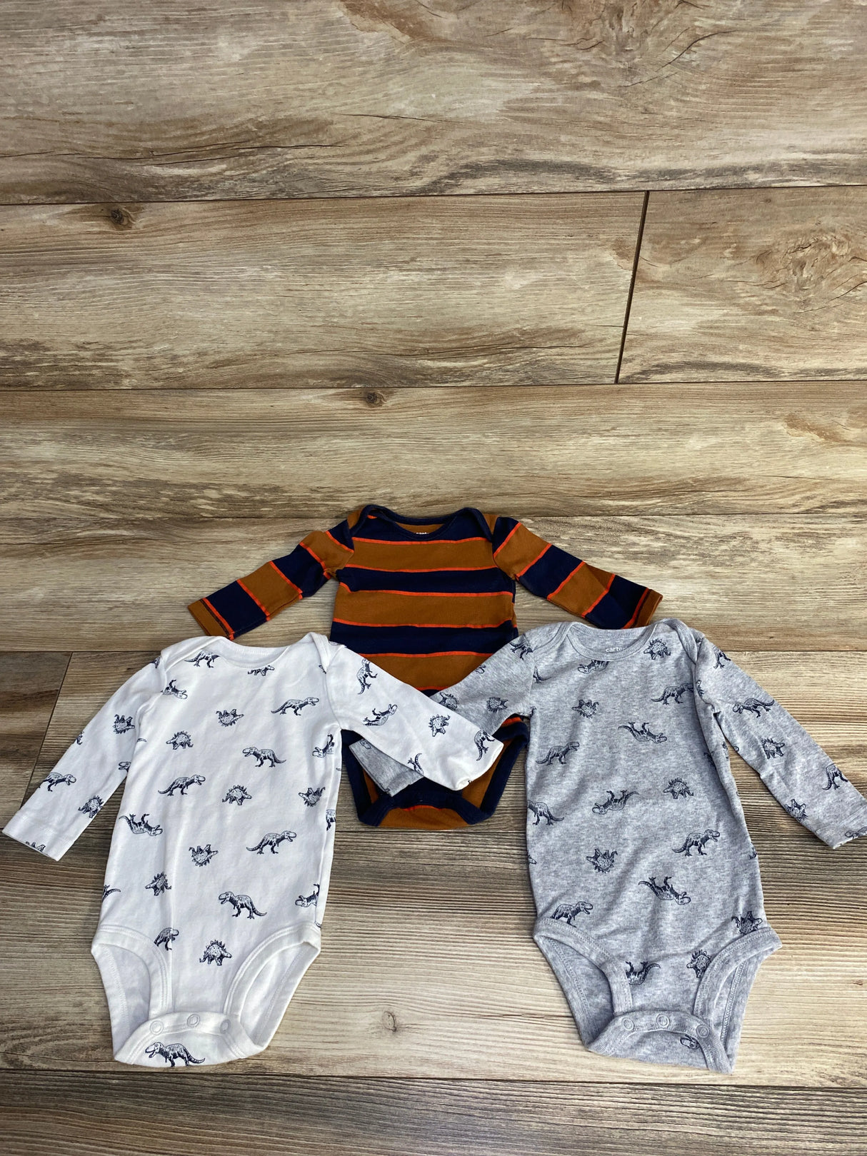 Carter's 3pk Long Sleeve Bodysuits Grey sz 6m