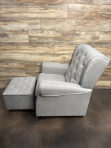 Delta Children Emma Nursery Glider Swivel Rocker Chair + Diamond Tufted Ottoman Grey